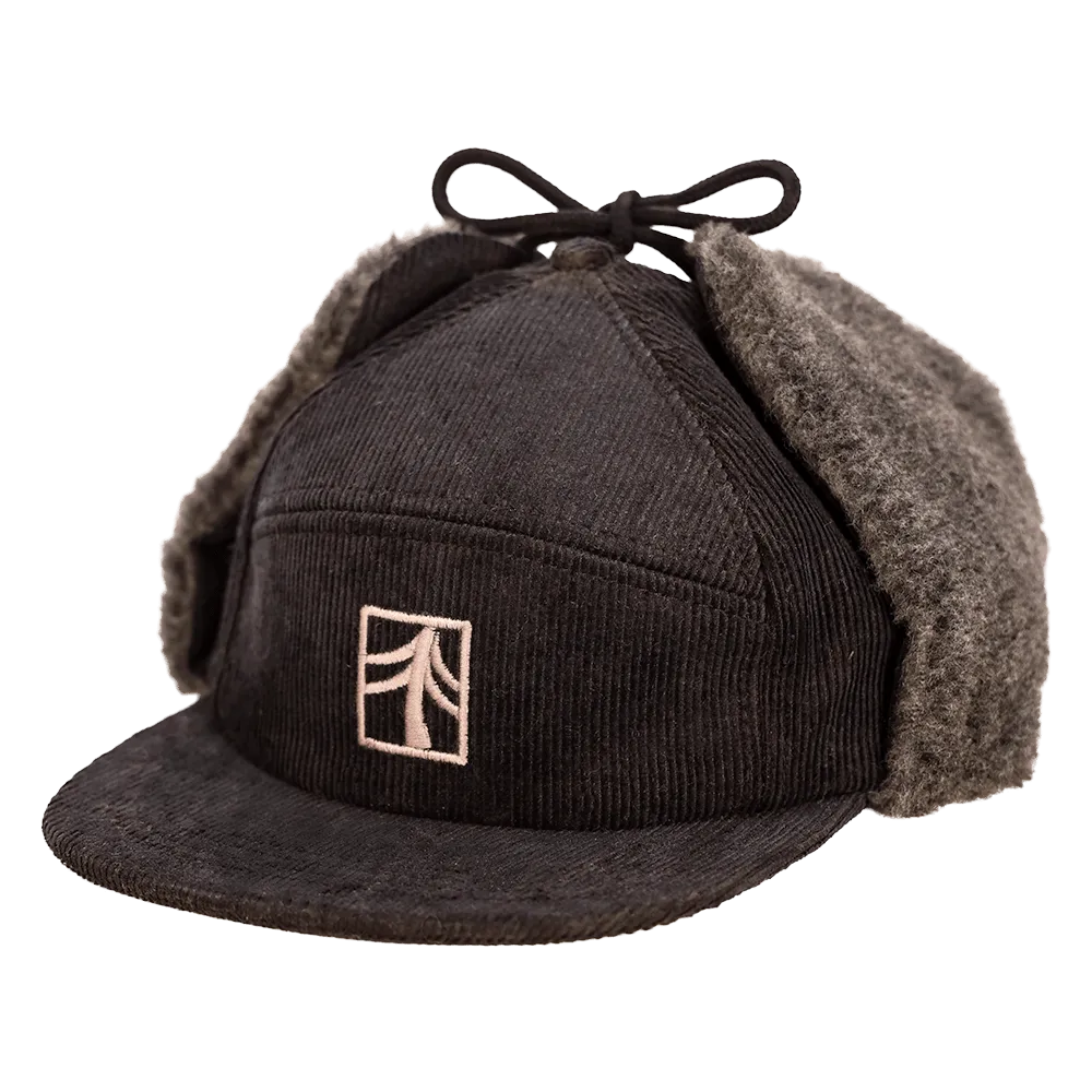 Redmond Hemp Corduroy Sherpa Earflap Cap | Black