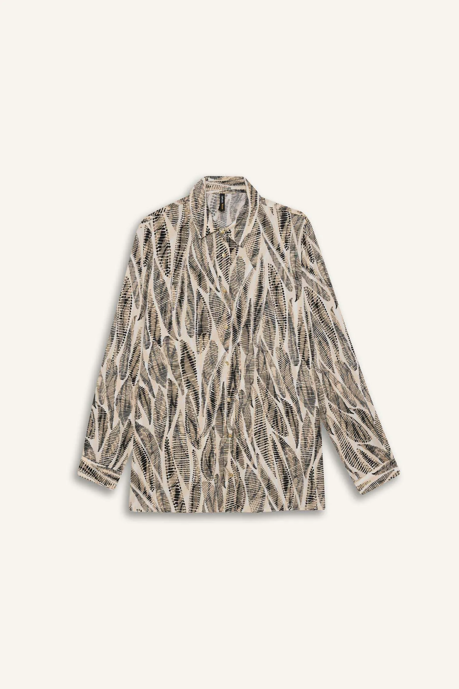 Regular Fit Shirt Collar Long Sleeve Tunic