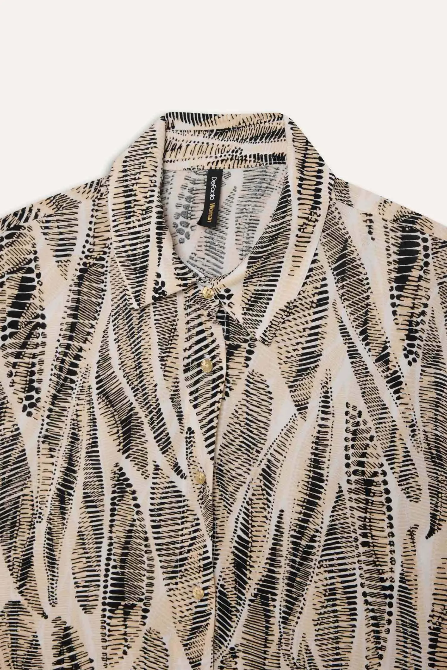 Regular Fit Shirt Collar Long Sleeve Tunic