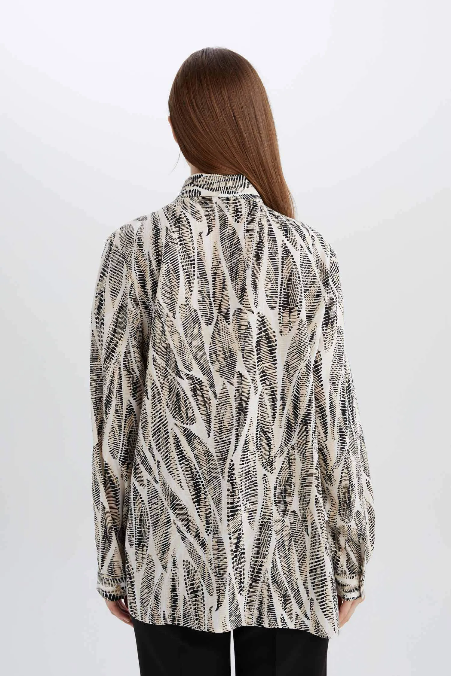 Regular Fit Shirt Collar Long Sleeve Tunic