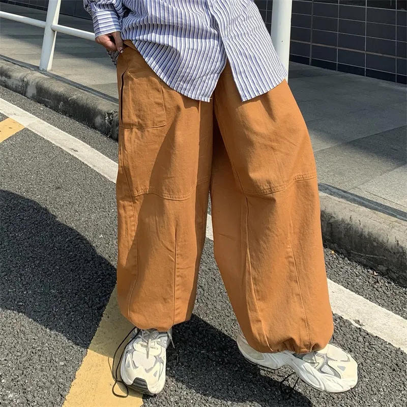 RETRO LOOSE DRAWSTRING CARGO PANTS UB2644