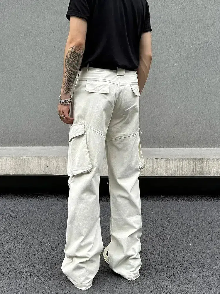 Retro Multi-pocket Straight Cargo Pants