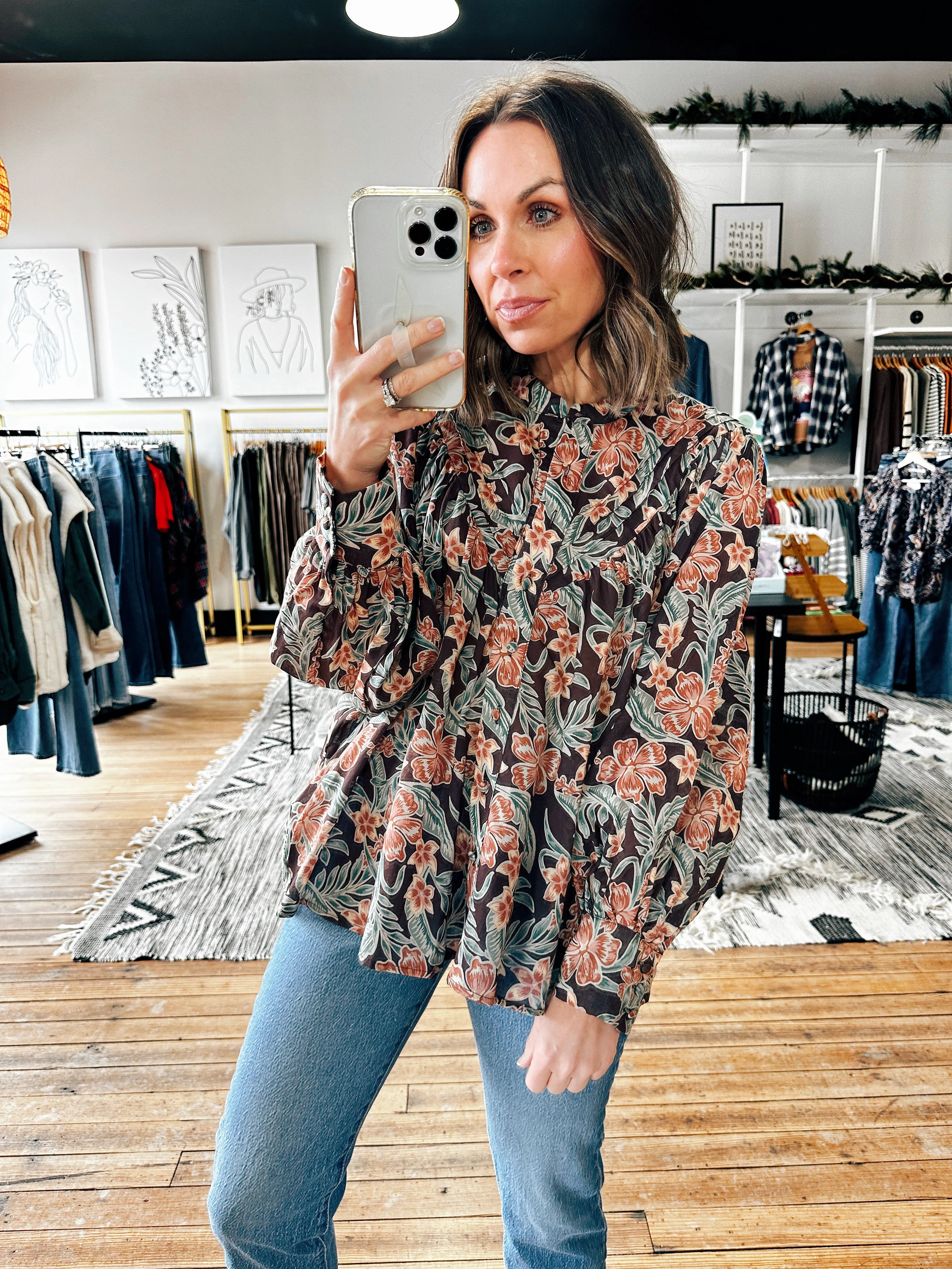 Retro Printed Blouse