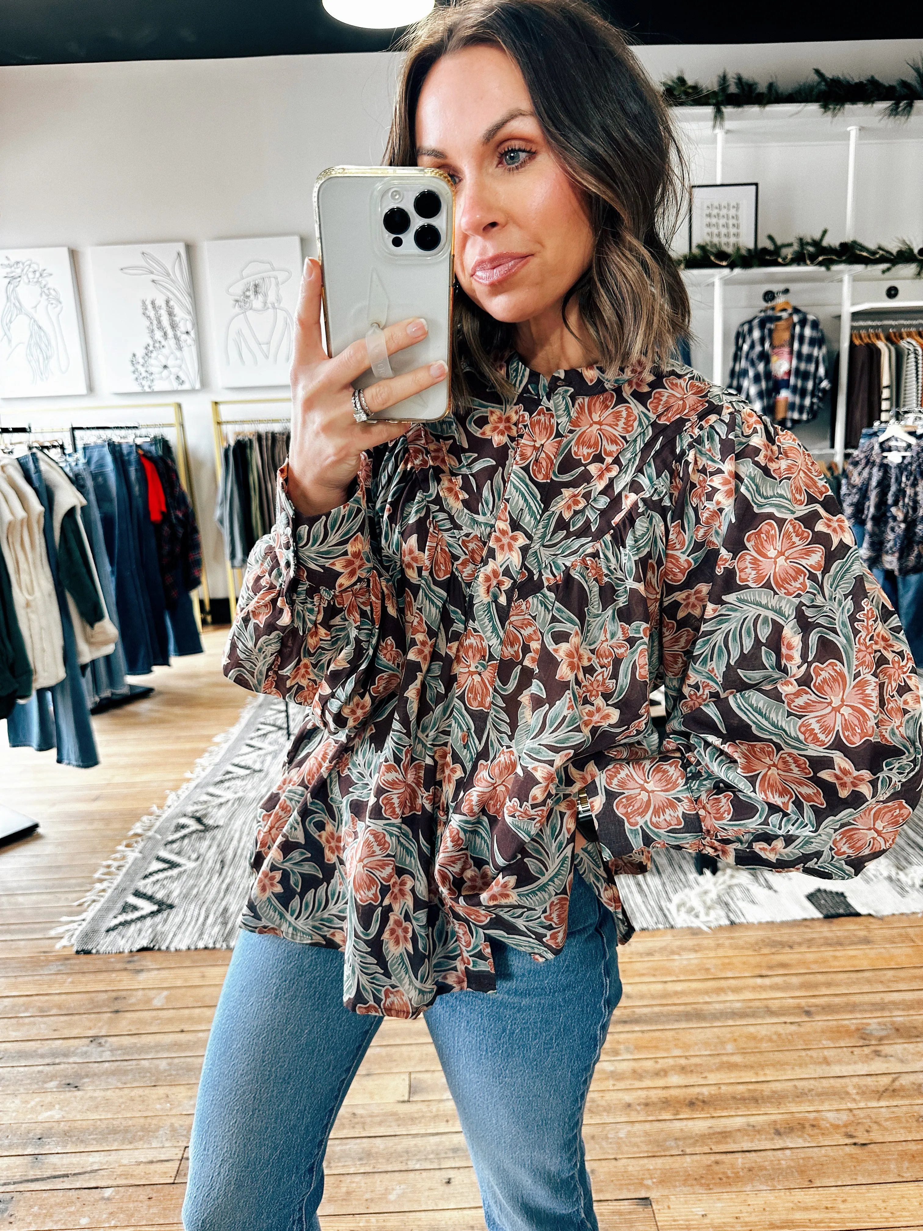 Retro Printed Blouse