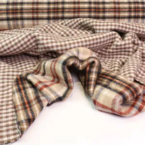 Reversible Wool Coating - Beige, Brown, Green