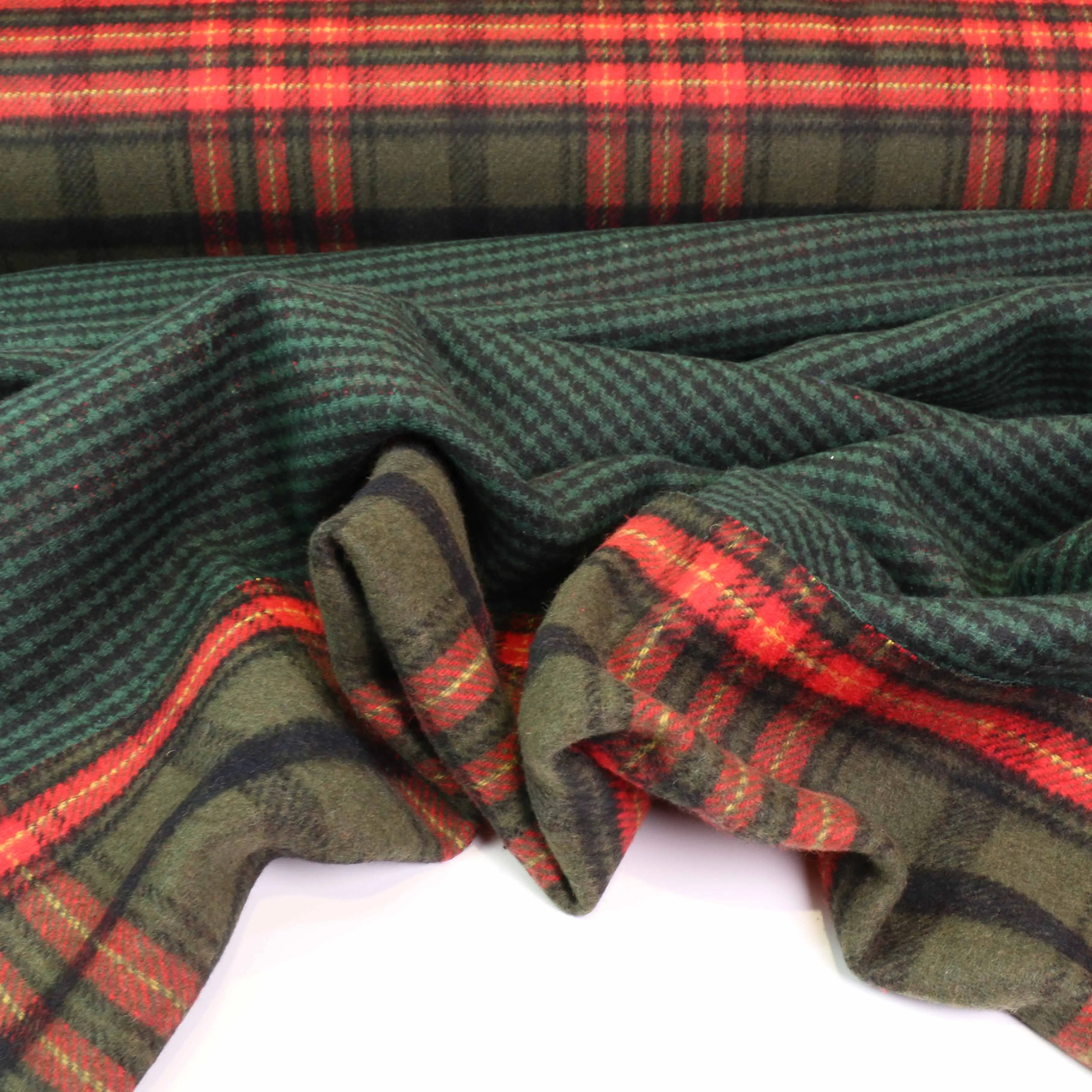 Reversible Wool Coating - Beige, Brown, Green