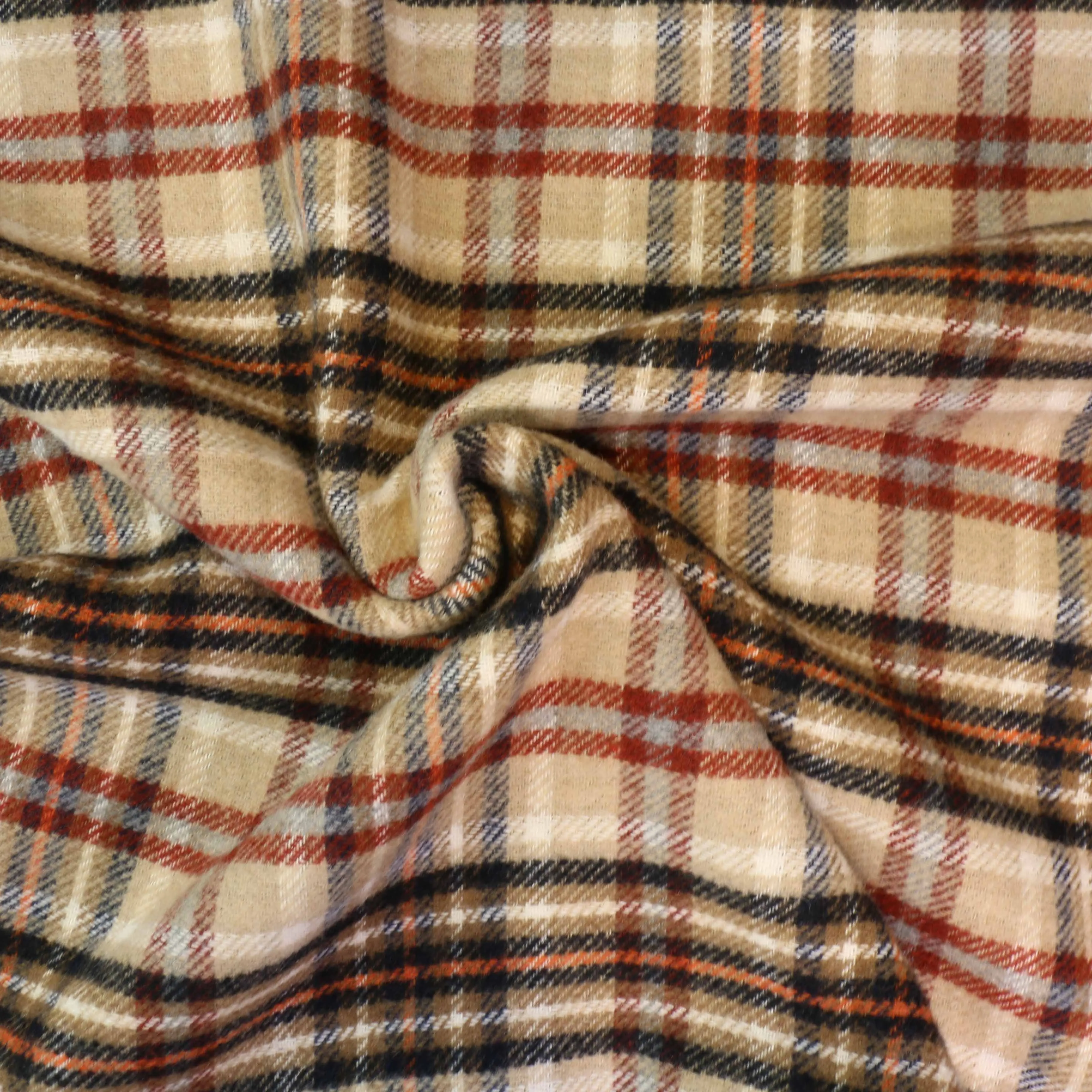 Reversible Wool Coating - Beige, Brown, Green