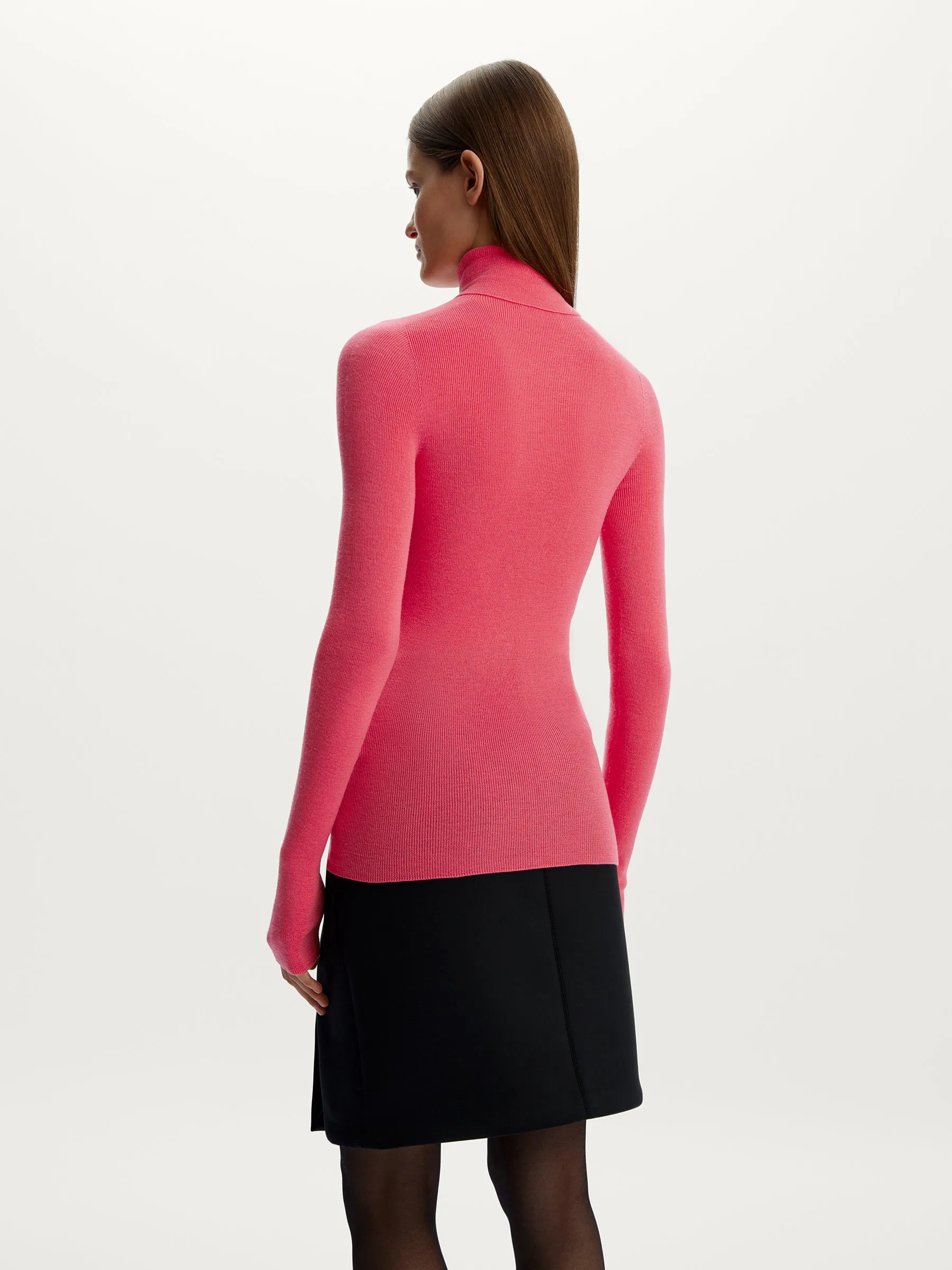 Ribbed merino turtleneck