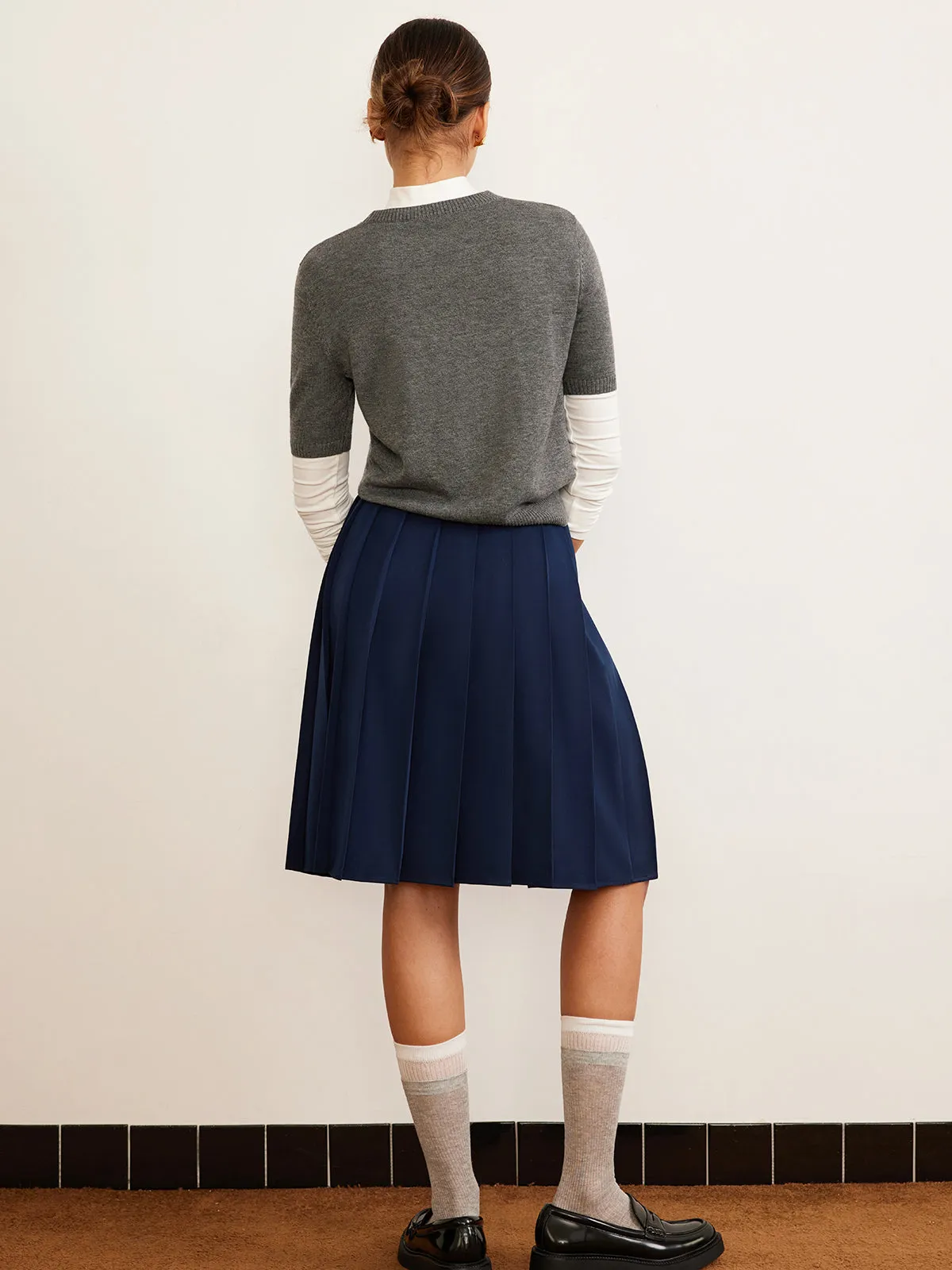 Ribbed Short-Sleeve Sweater | Viscose Blend | Slim and Versatile