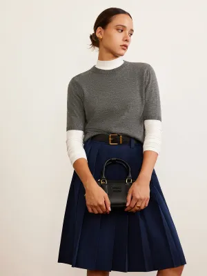 Ribbed Short-Sleeve Sweater | Viscose Blend | Slim and Versatile