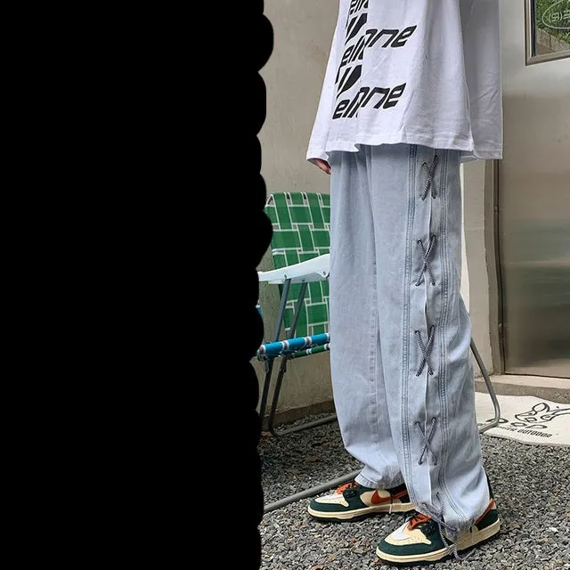 Ribbon Demin Jeans - K-Pop Inspired Streetwear!