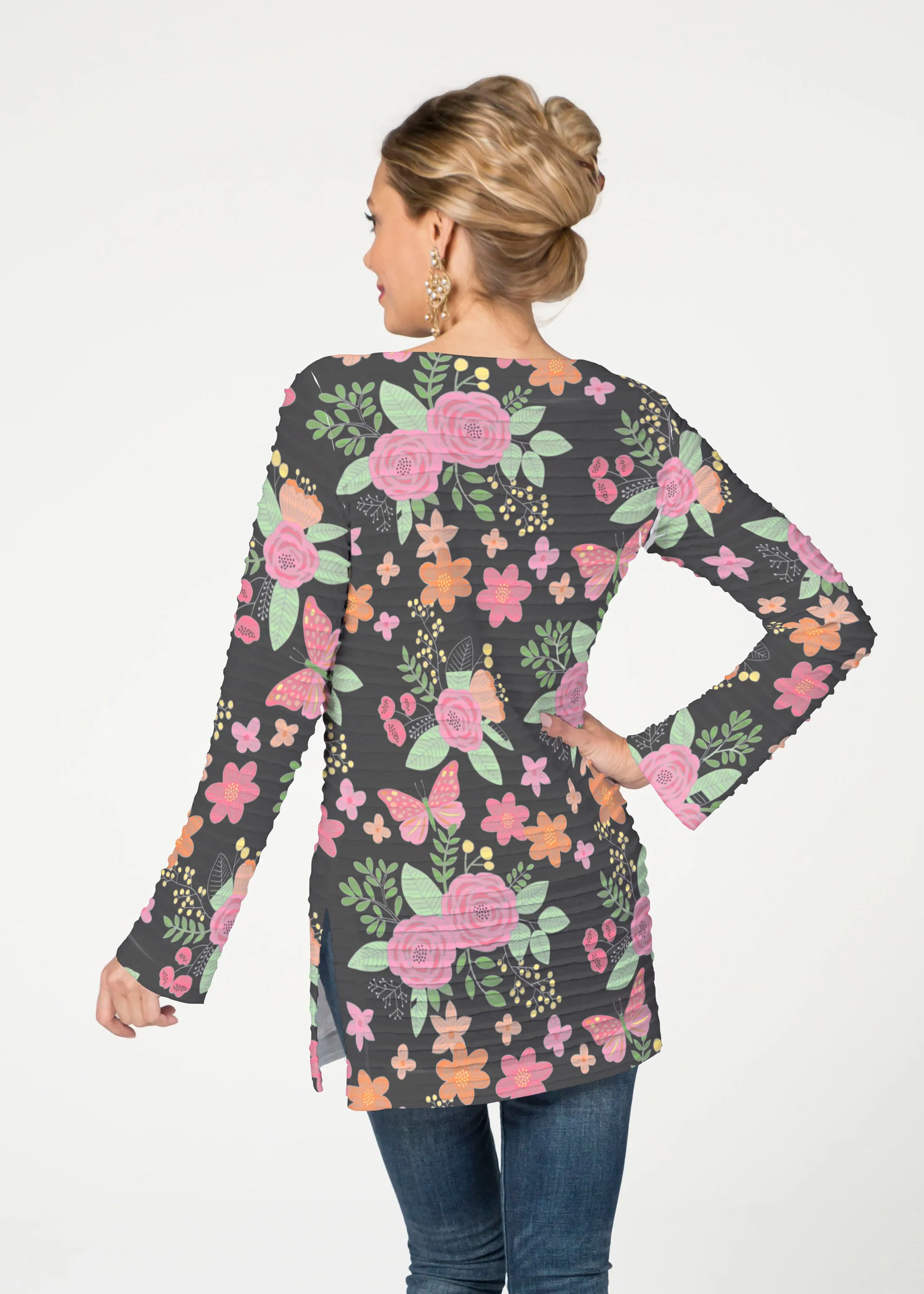 Rosalyn (14298) ~ Banded Boatneck Tunic