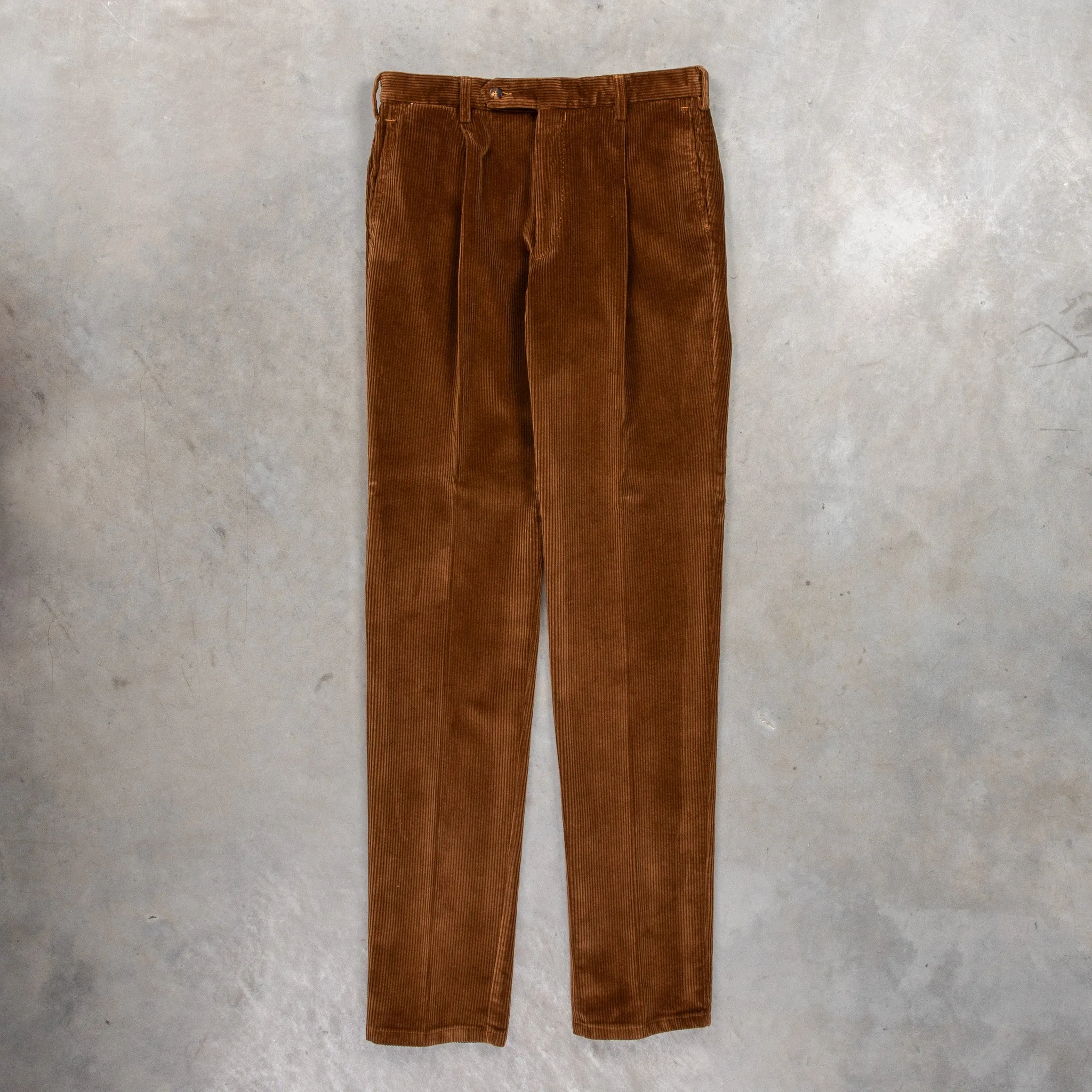 Rota Pantaloni High Rise Regular Fit 8-Wale Corduroy Tobacco