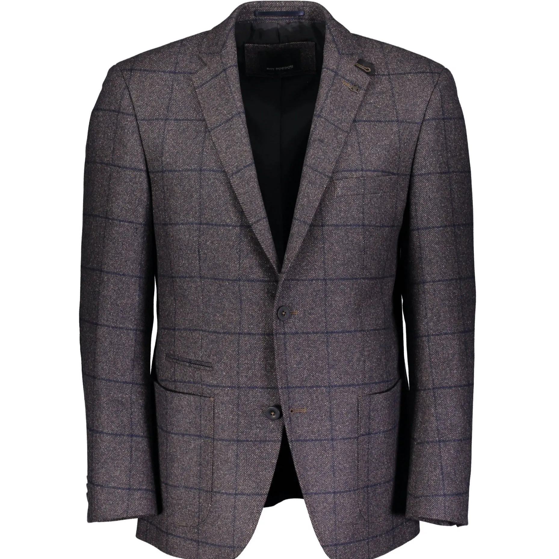 Roy Robson Regular Fit Check Jacket - Brown