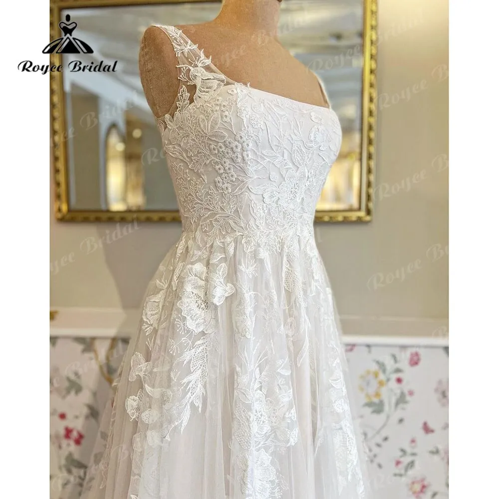 Roycebridal Luxury Lace Appliques Square Collar wedding dress 2025 Long Off White Wedding Gowns for Women robe de soirée femme