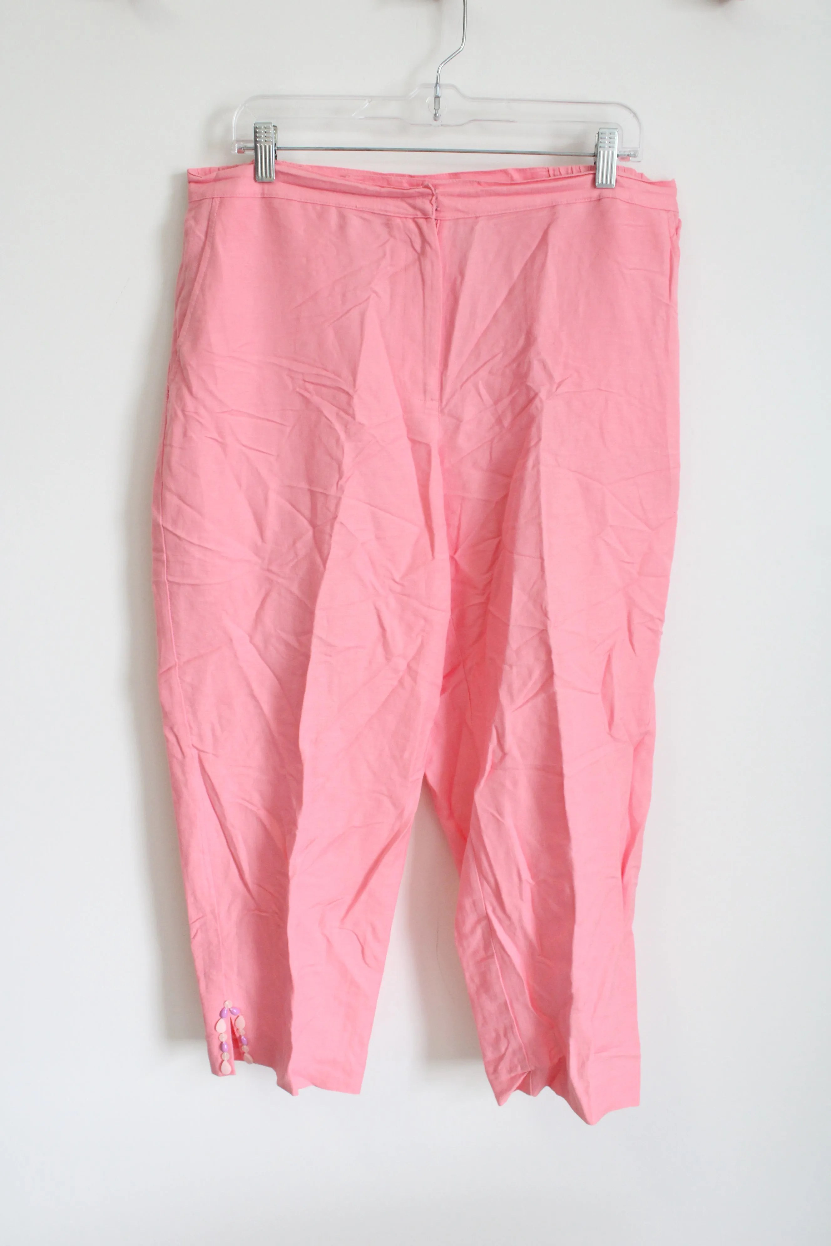 Ruby Rd. Pink Linen Blend Capri Pant | 12