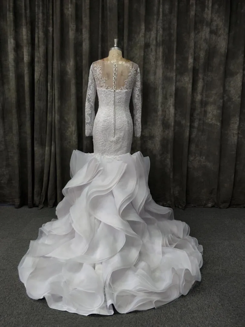 Ruffle Mermaid Wedding Gown