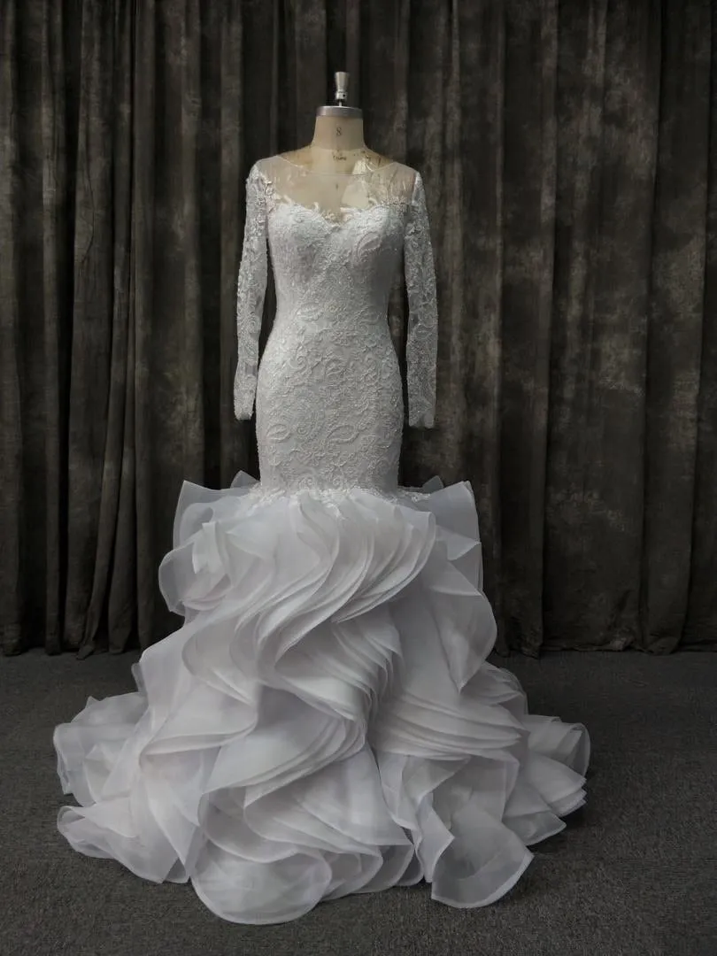 Ruffle Mermaid Wedding Gown
