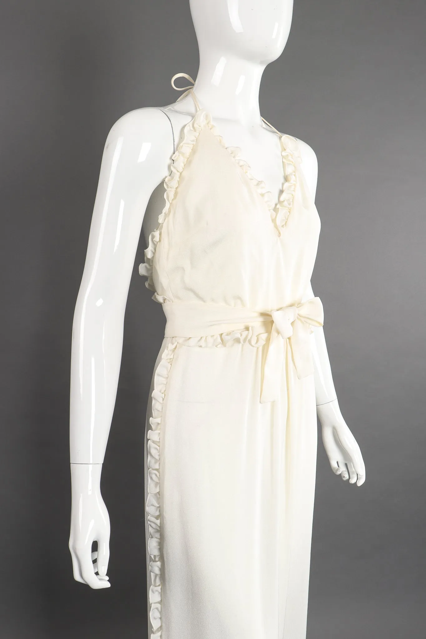 Ruffle Wrap Halter Dress