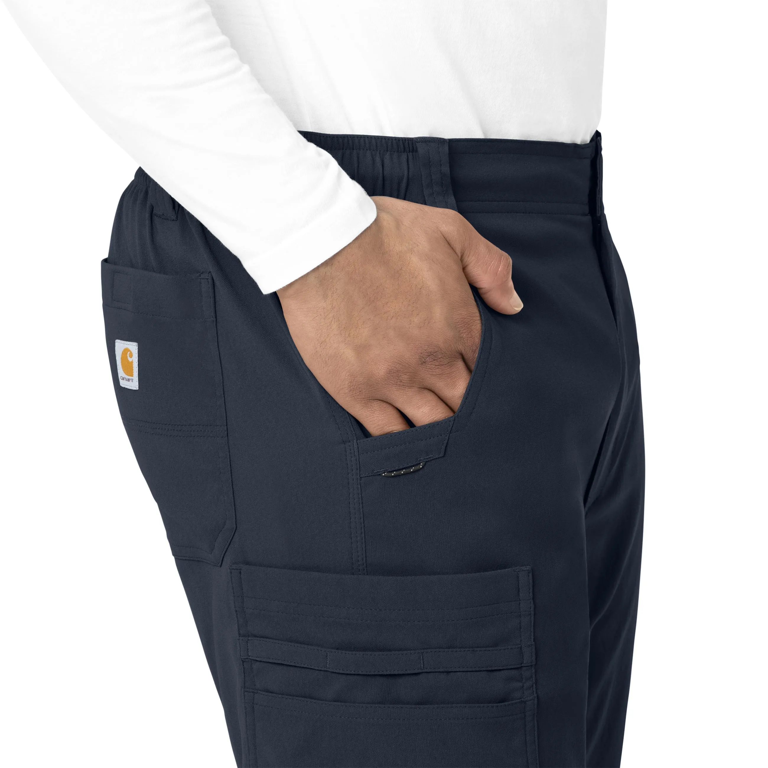 Rugged Flex Peak C55037 Men's Straight Leg Cargo Scrub Pants Navy
