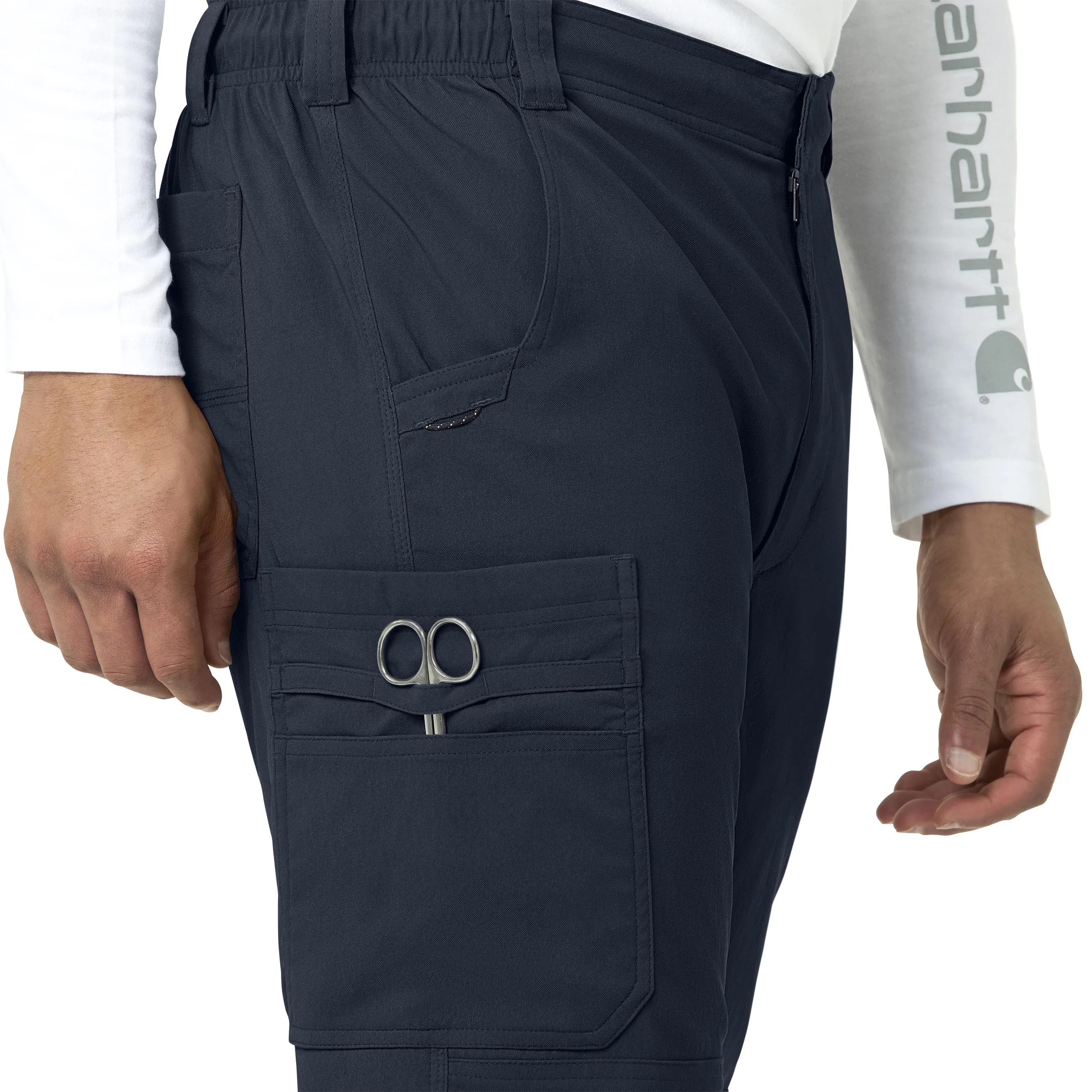 Rugged Flex Peak C55037 Men's Straight Leg Cargo Scrub Pants Navy