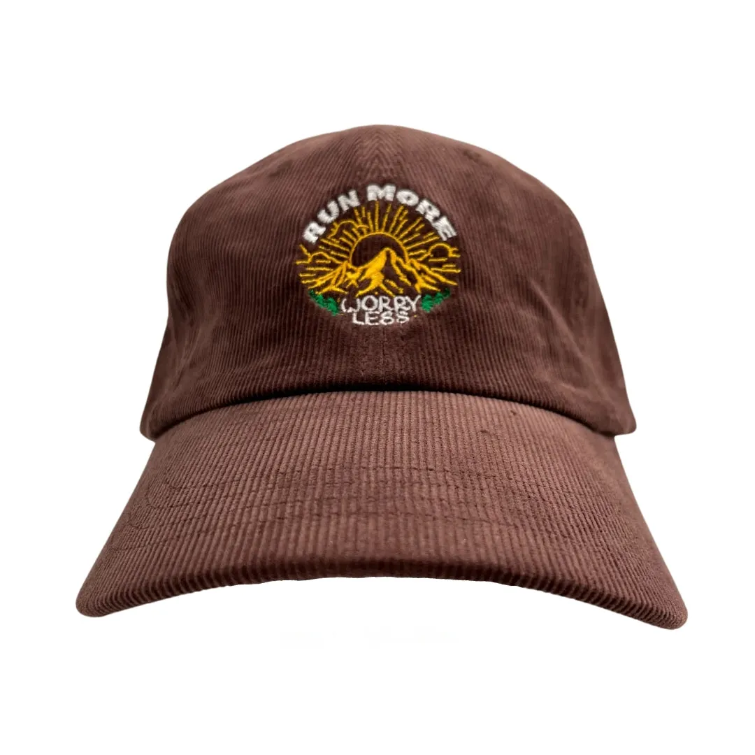 Run More Worry Less Corduroy Dad Hat