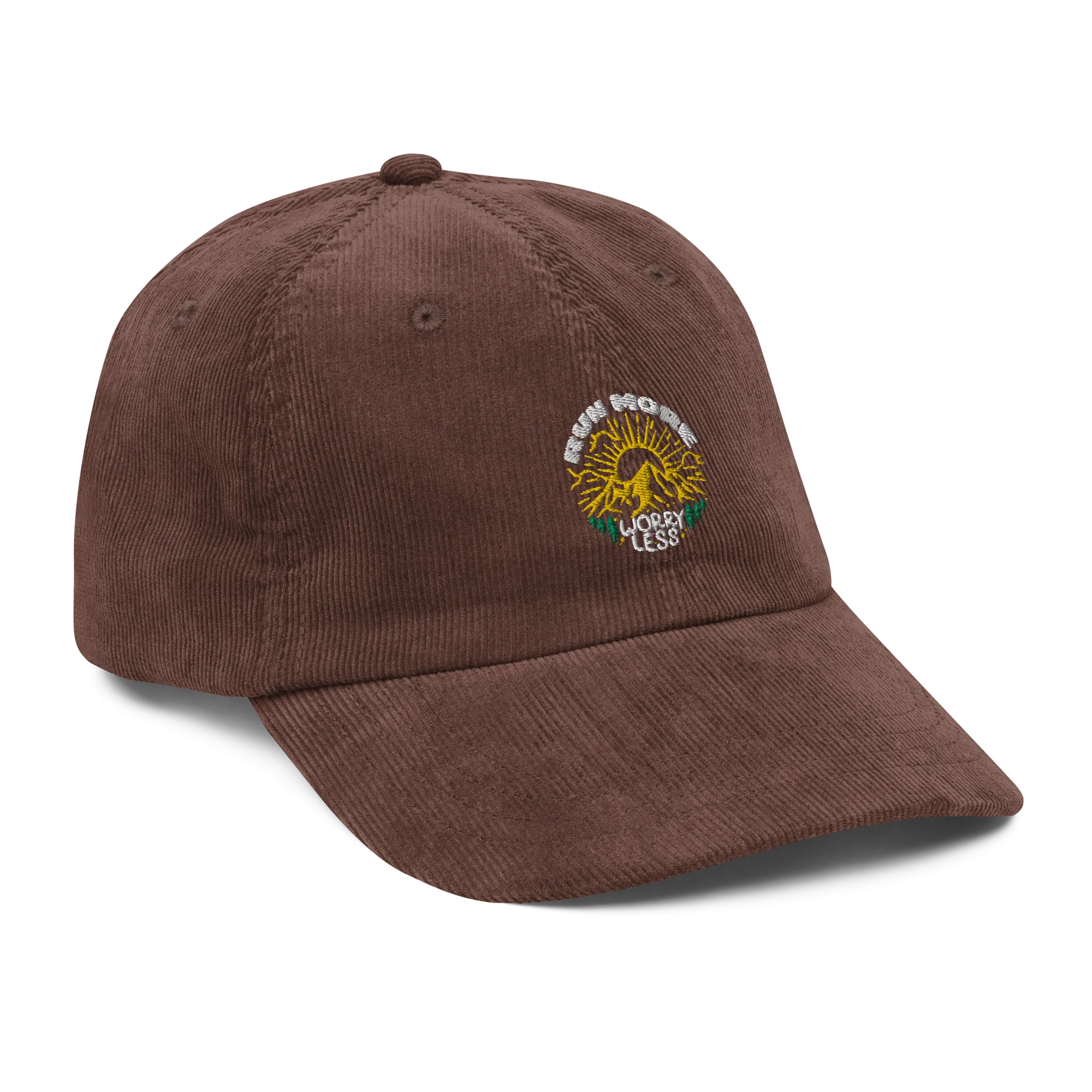 Run More Worry Less Corduroy Dad Hat