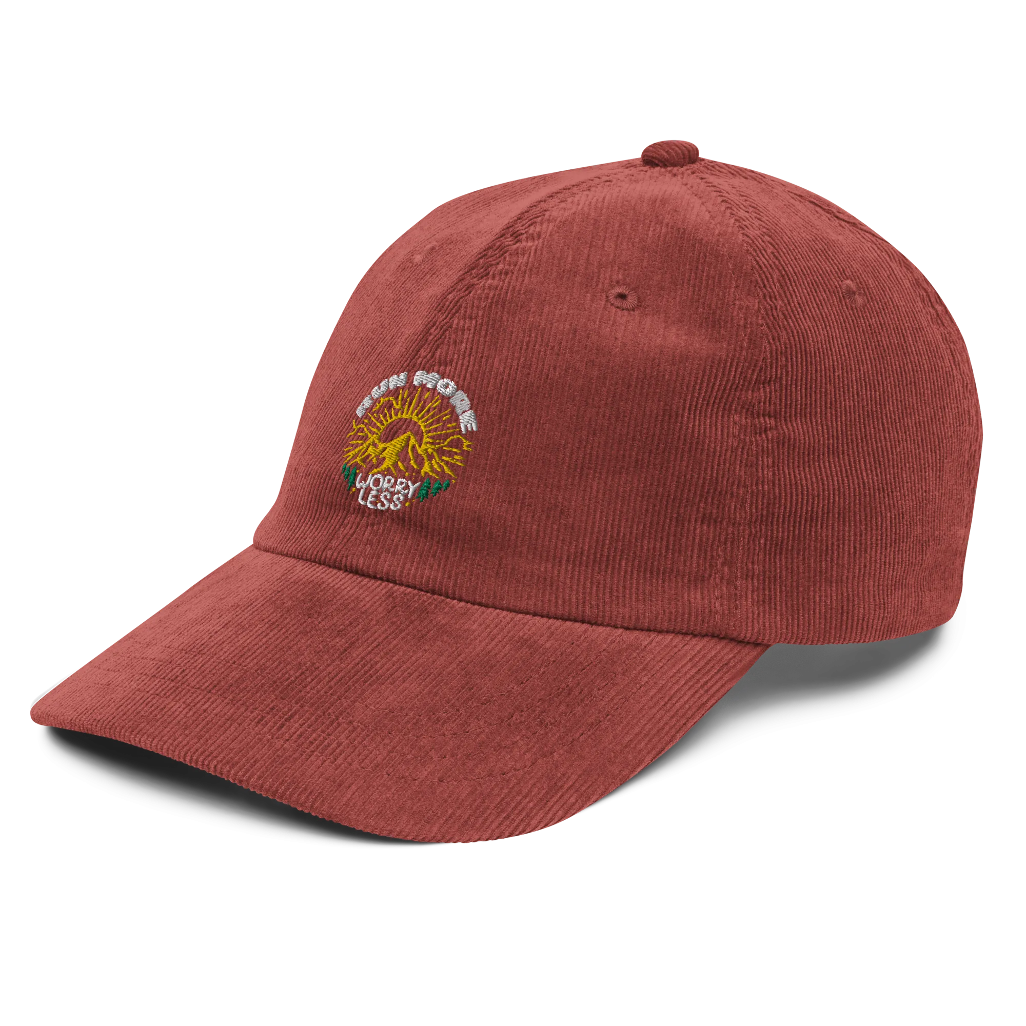 Run More Worry Less Corduroy Dad Hat
