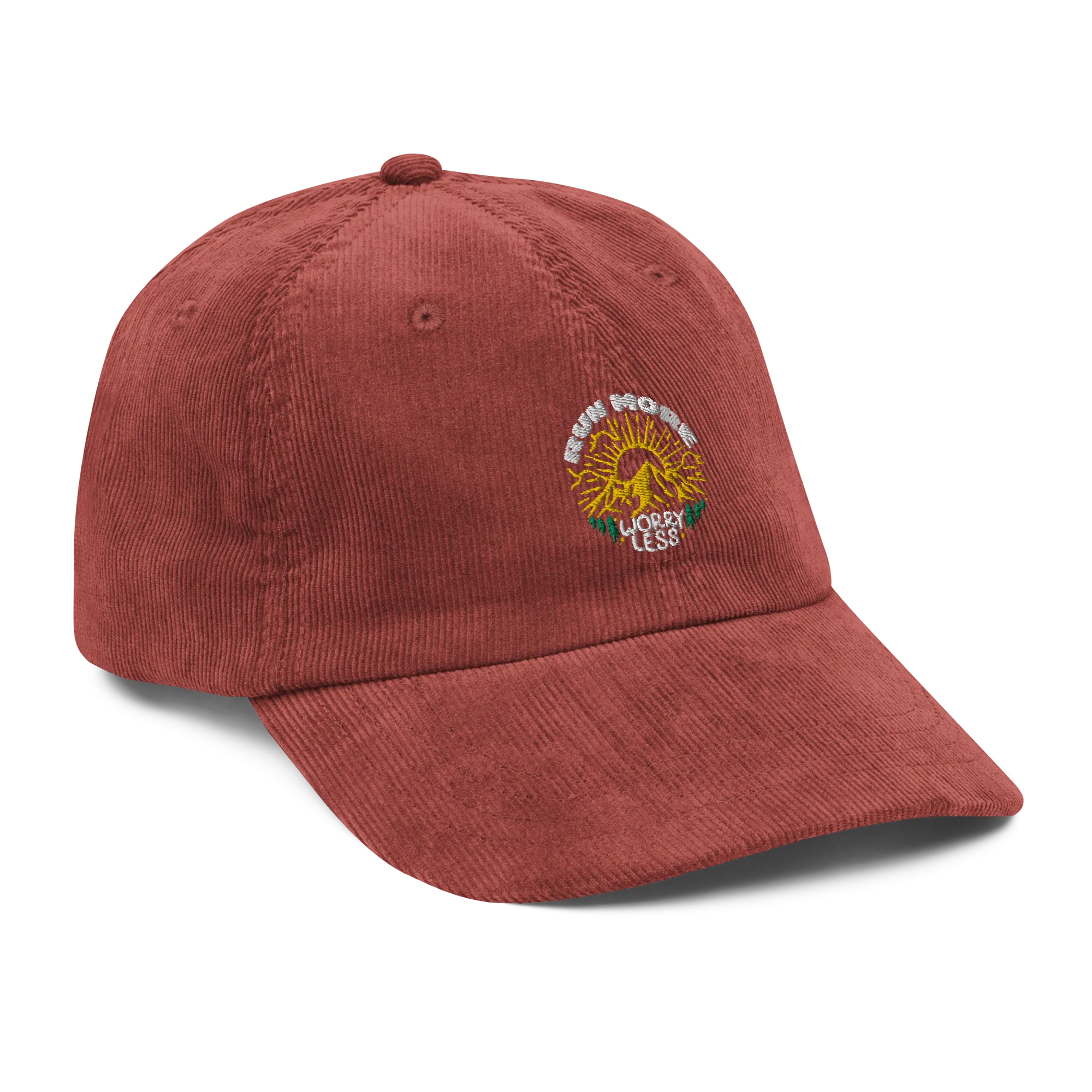 Run More Worry Less Corduroy Dad Hat