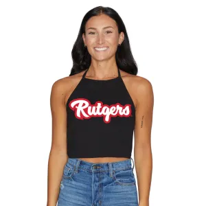 Rutgers Black Halter Top