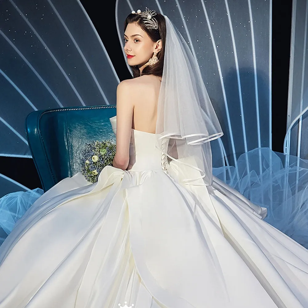 Satin Gorgeous Ball Gown Wedding Dress Plus Size