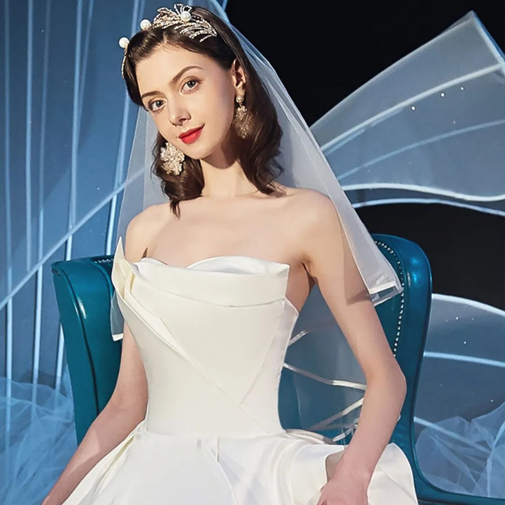 Satin Gorgeous Ball Gown Wedding Dress Plus Size