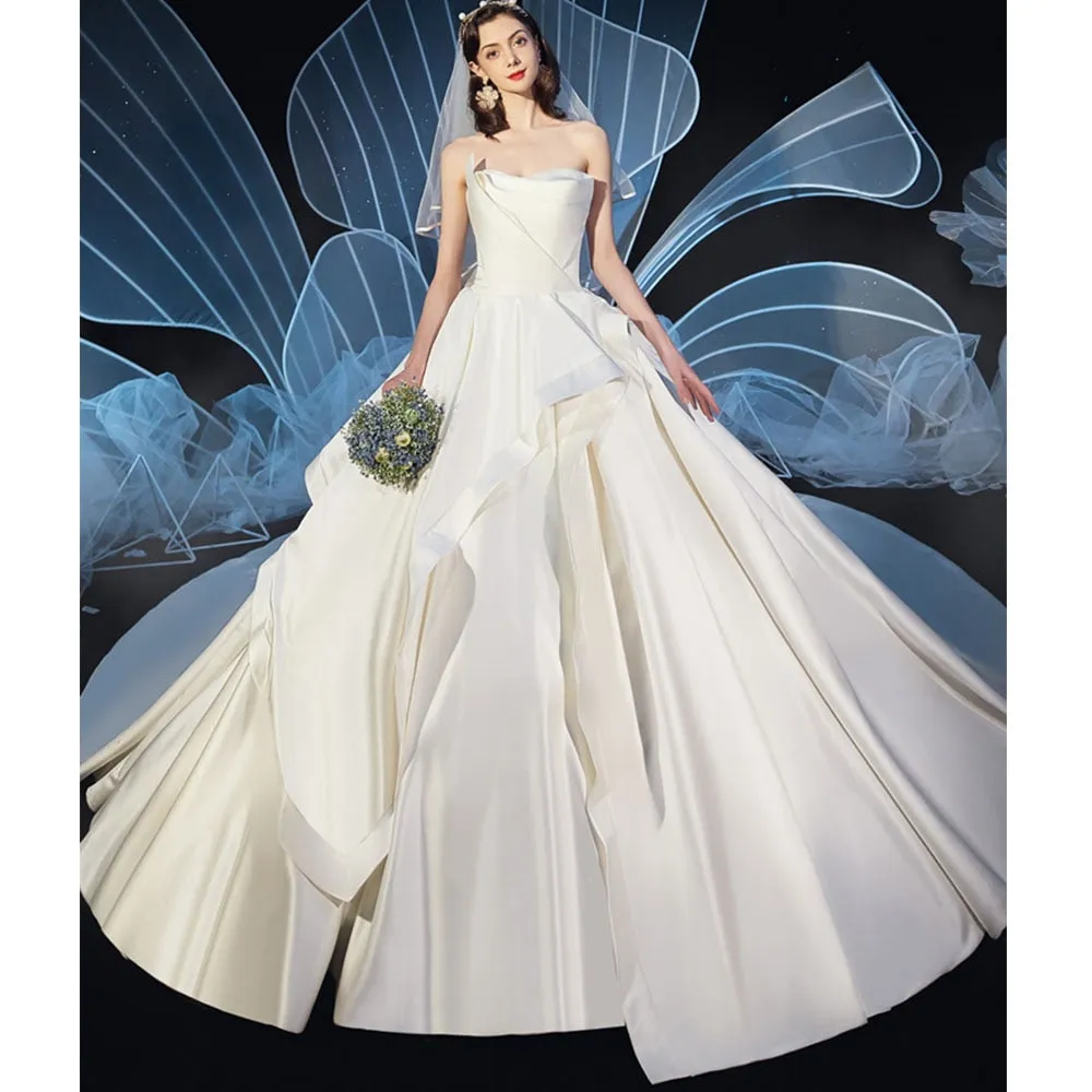 Satin Gorgeous Ball Gown Wedding Dress Plus Size
