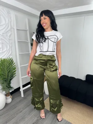 Satin Olive Cargo (C10)