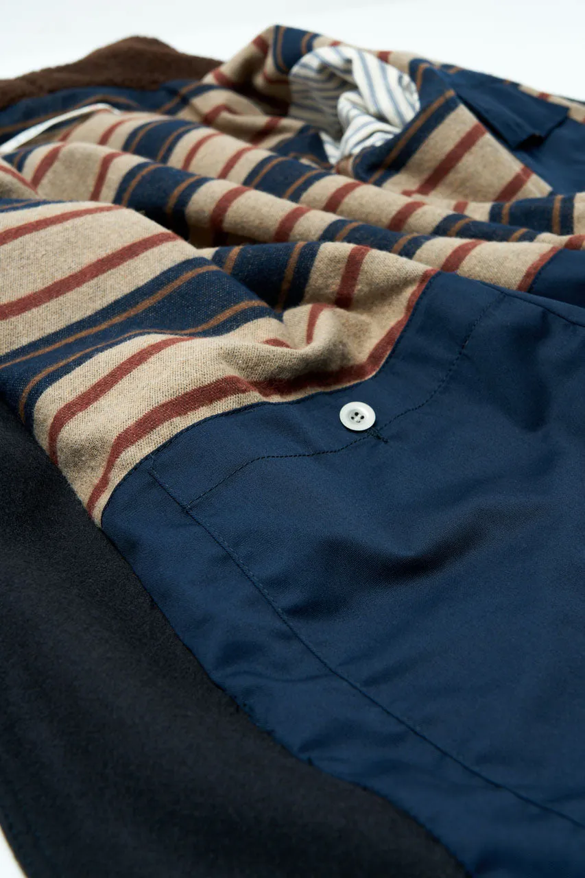Scarti Lab Shawl Collar Coat 709-SE464 Casentino Wool Navy