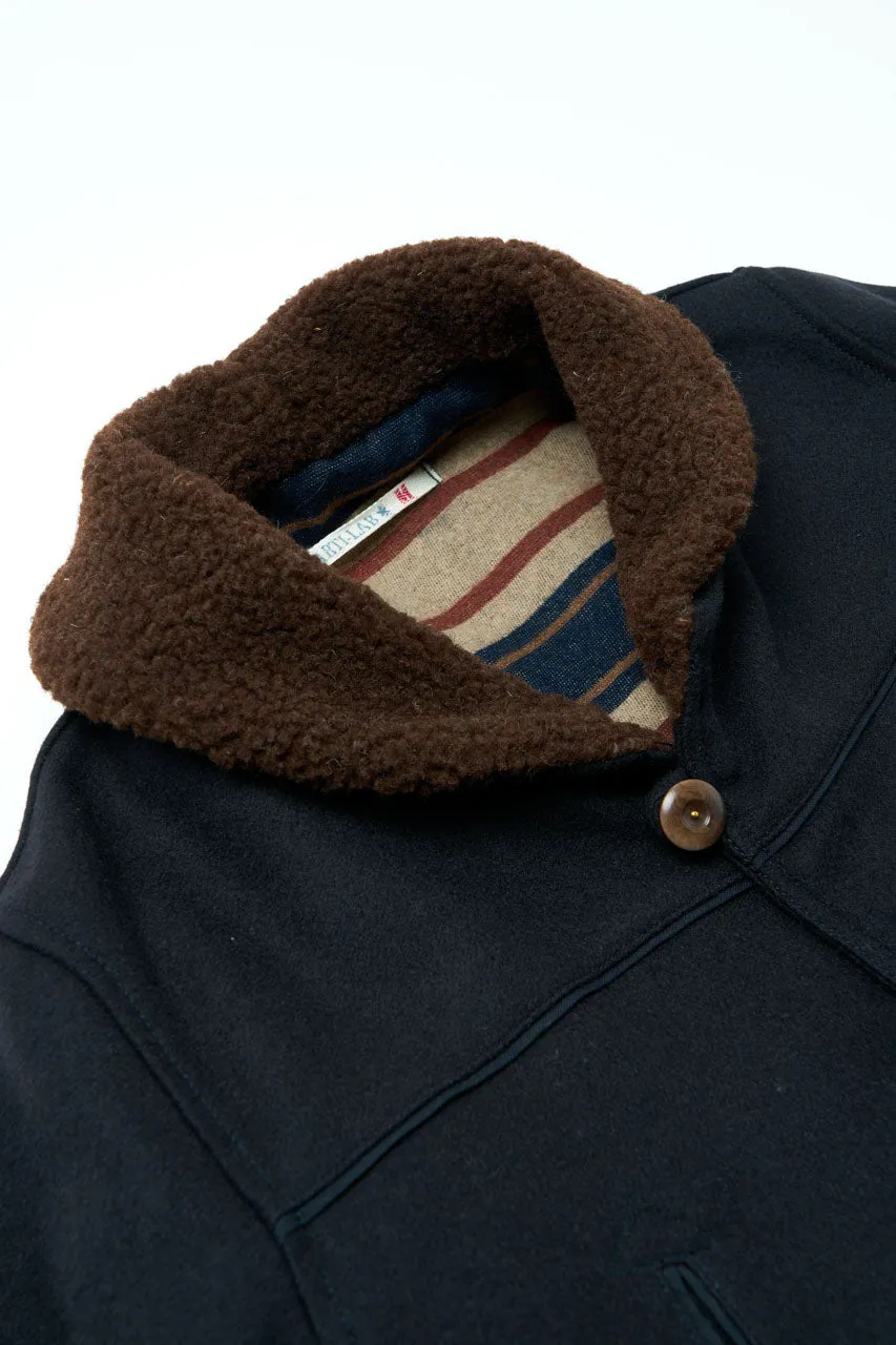 Scarti Lab Shawl Collar Coat 709-SE464 Casentino Wool Navy