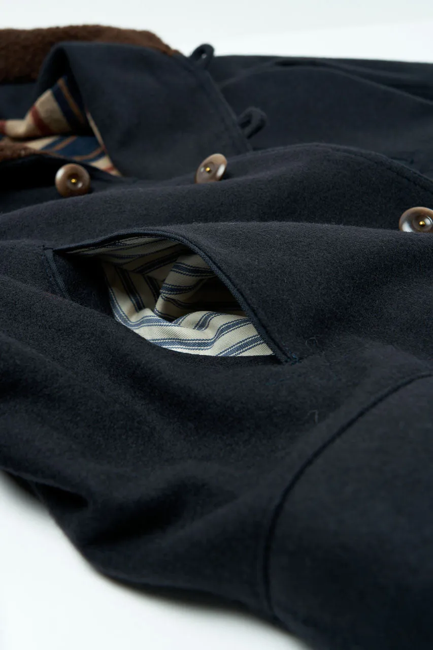 Scarti Lab Shawl Collar Coat 709-SE464 Casentino Wool Navy