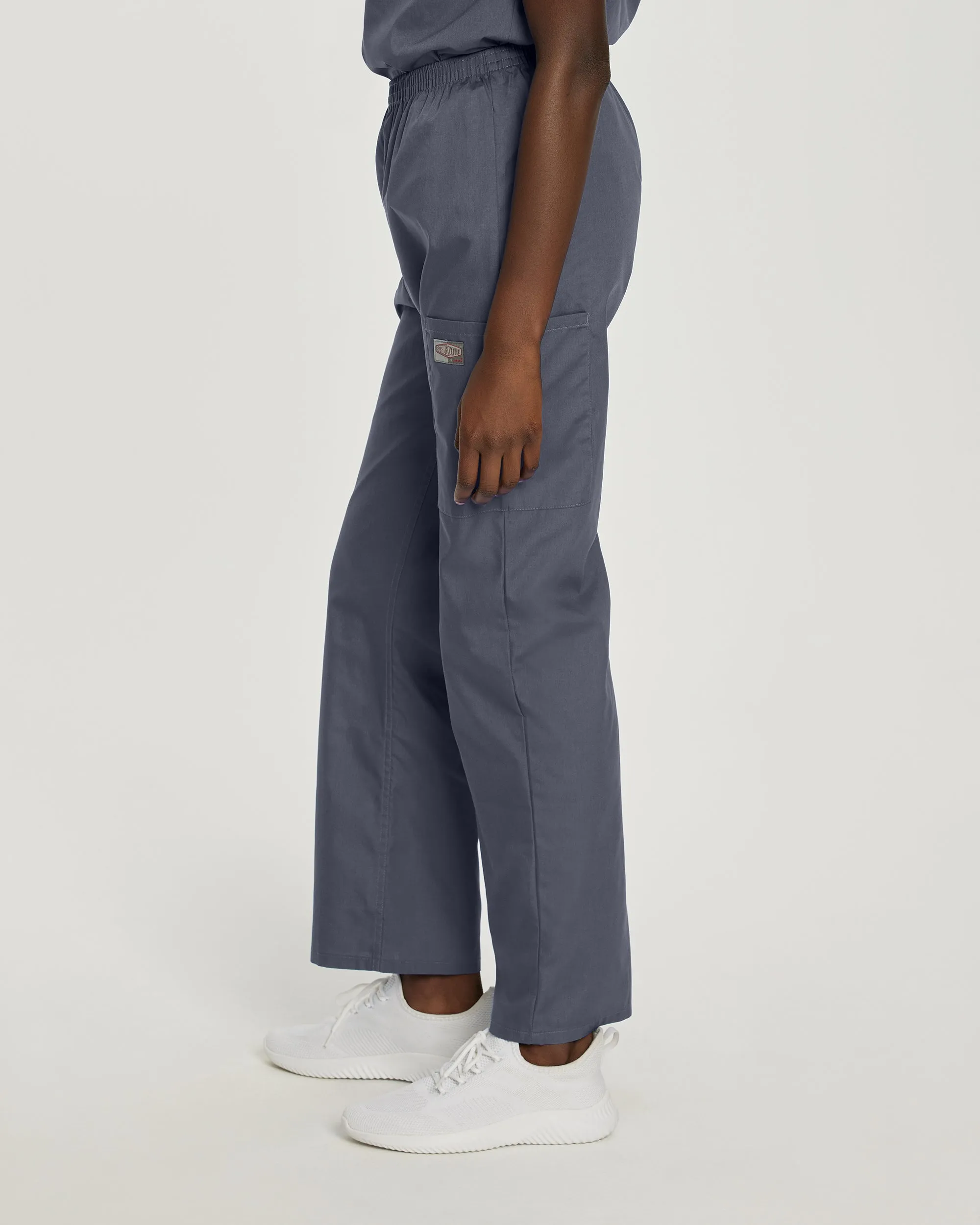 Scrub Zone 83221 Women's Cargo Scrub Pants Steel Grey