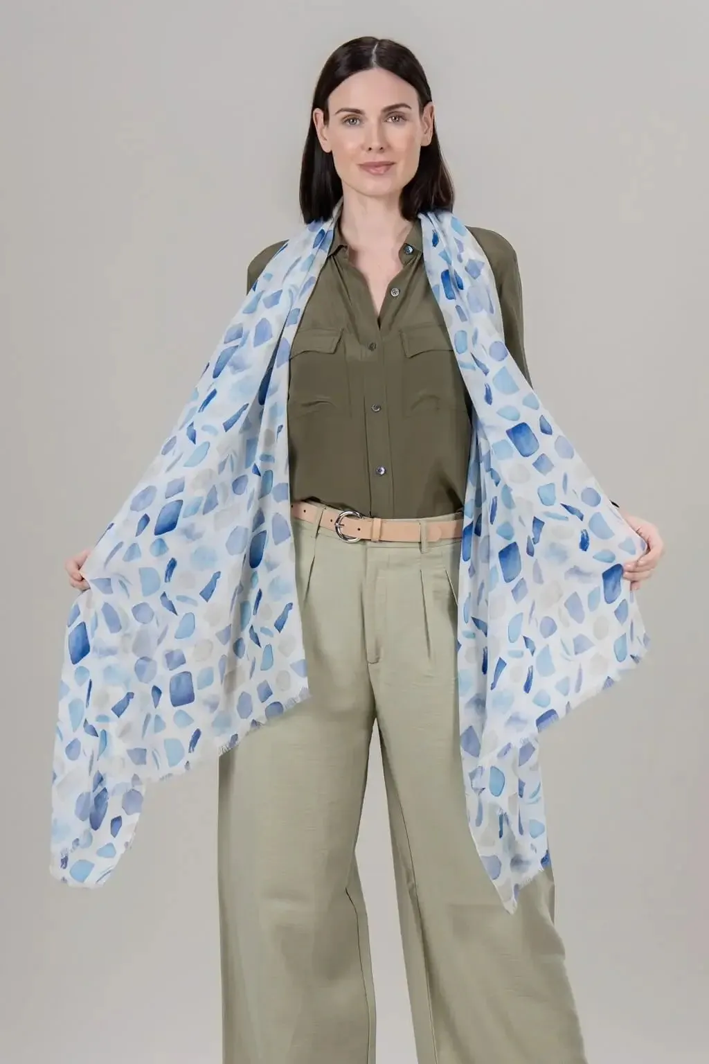 Sea Glass Shawl in Blue Multi