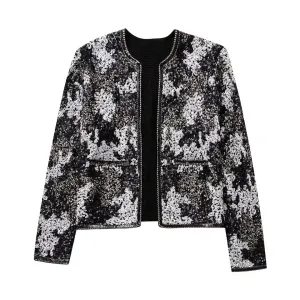 Sequined Zip Up Jacket