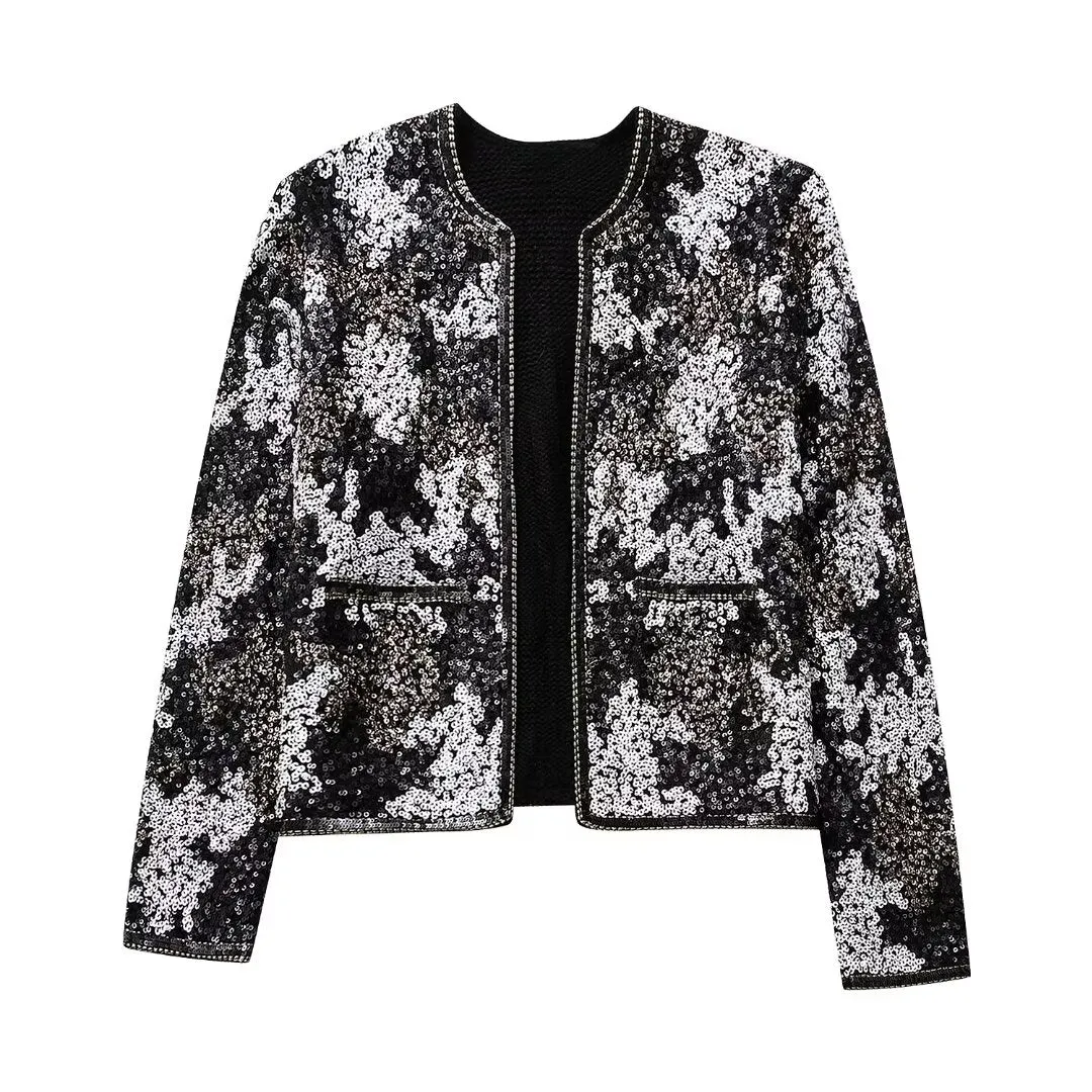 Sequined Zip Up Jacket