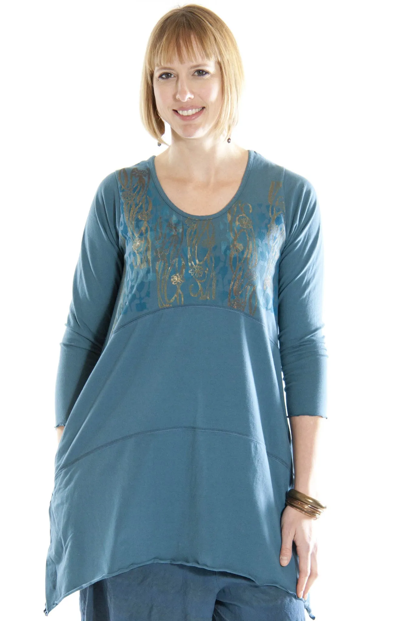 Shape Tunic Printed-Blue Fish Clothing