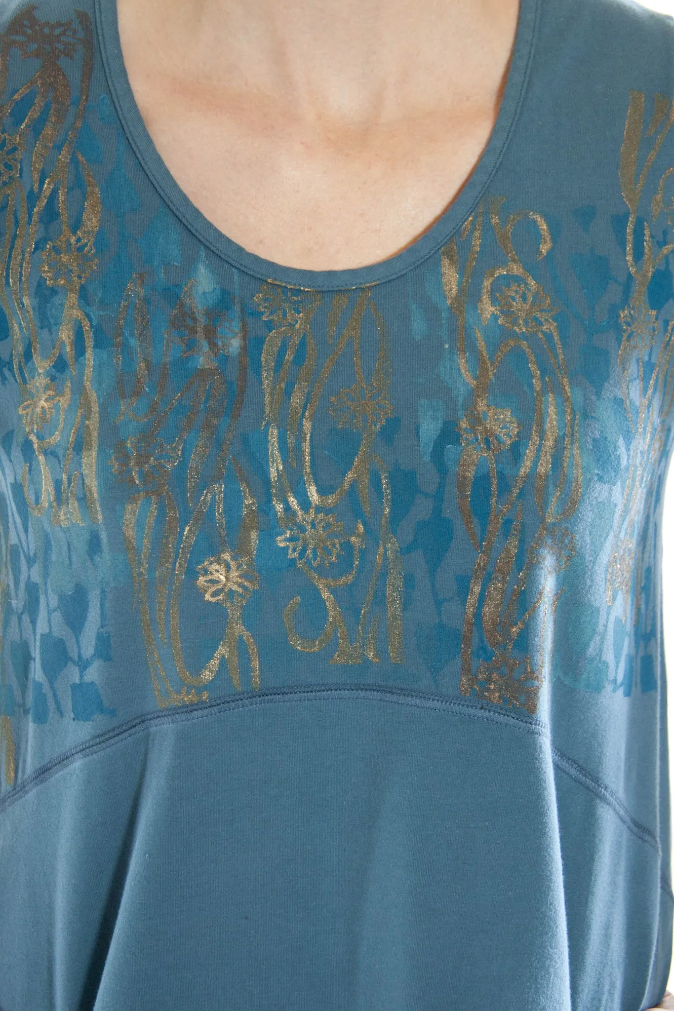 Shape Tunic Printed-Blue Fish Clothing