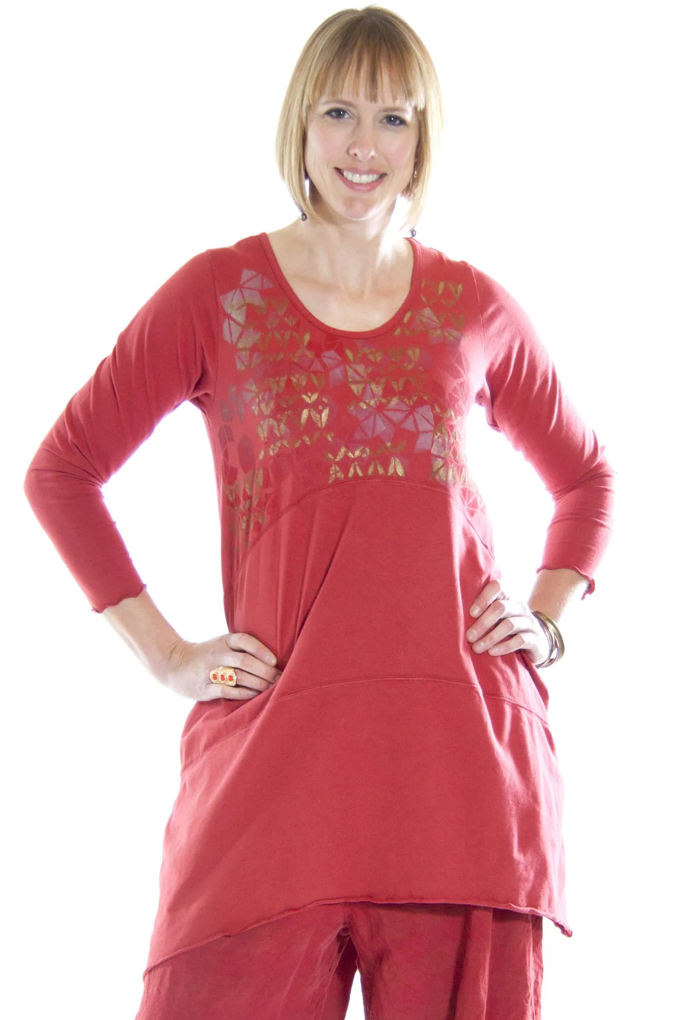 Shape Tunic Printed-Blue Fish Clothing