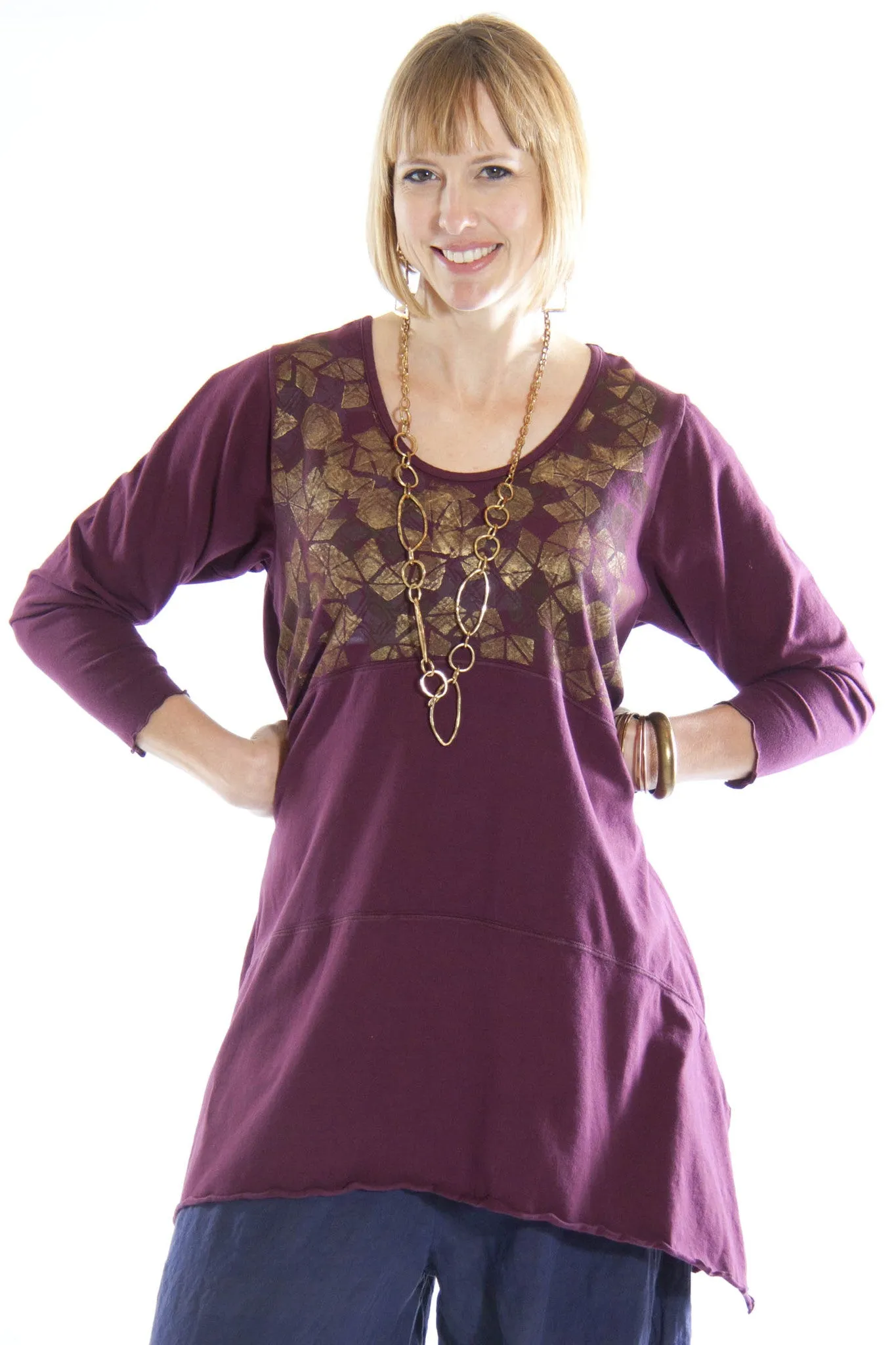 Shape Tunic Printed-Blue Fish Clothing