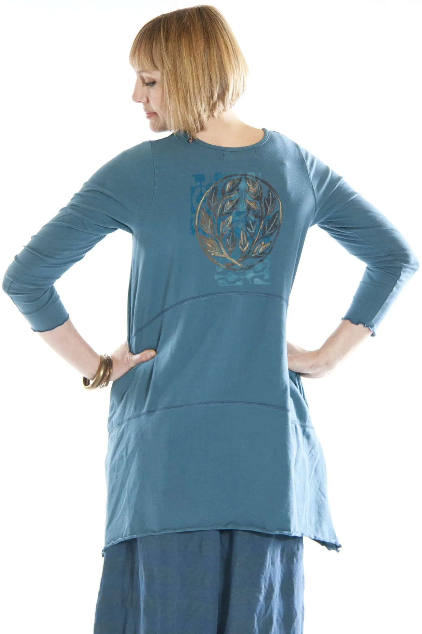 Shape Tunic Printed-Blue Fish Clothing