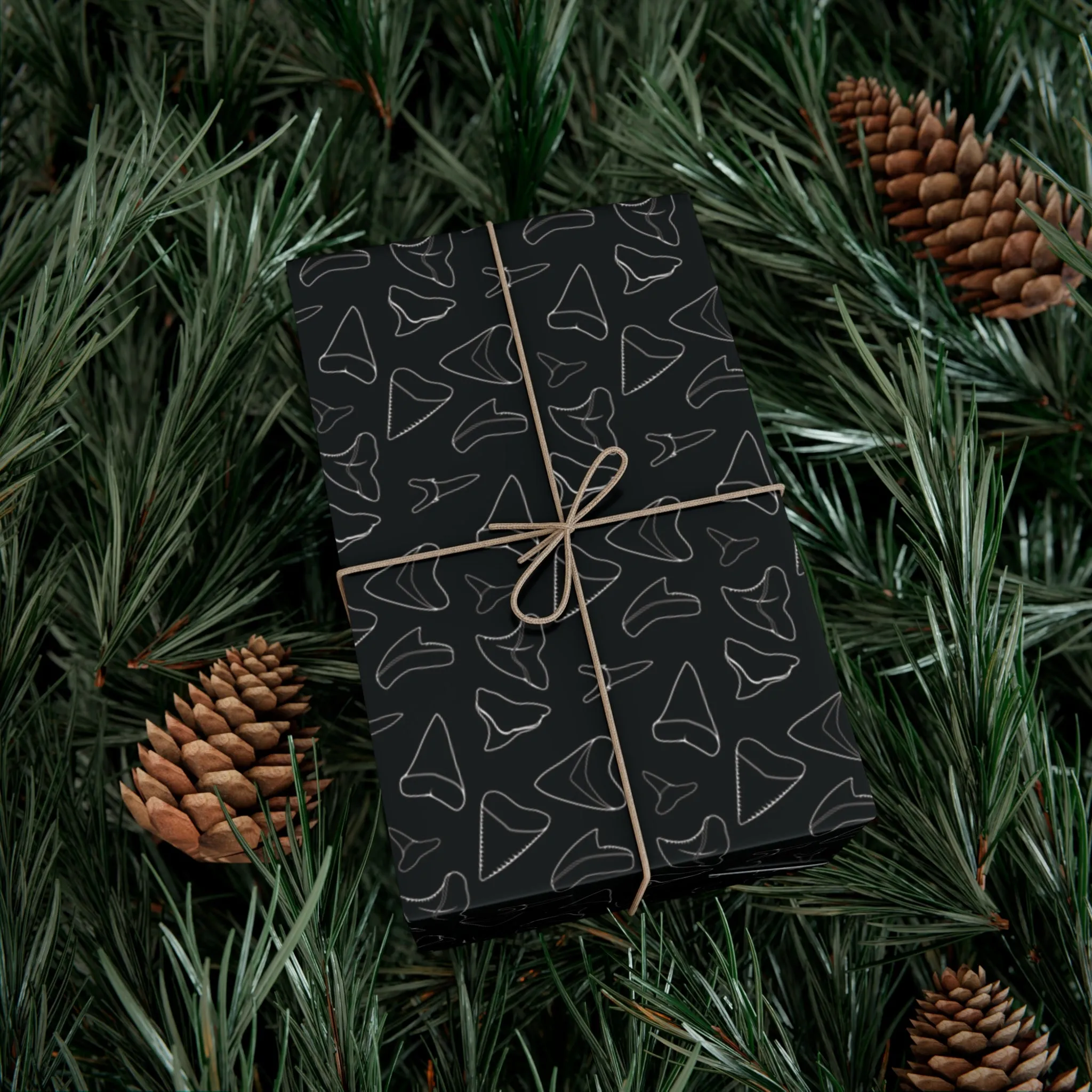 Shark Tooth Wrapping Paper - Black