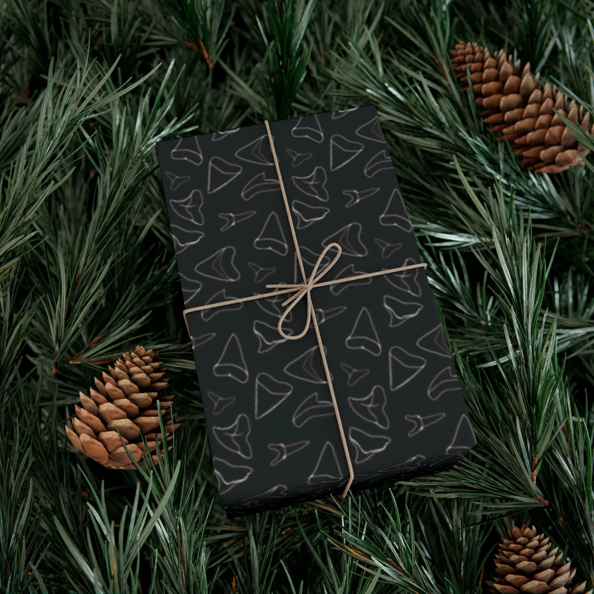 Shark Tooth Wrapping Paper - Black