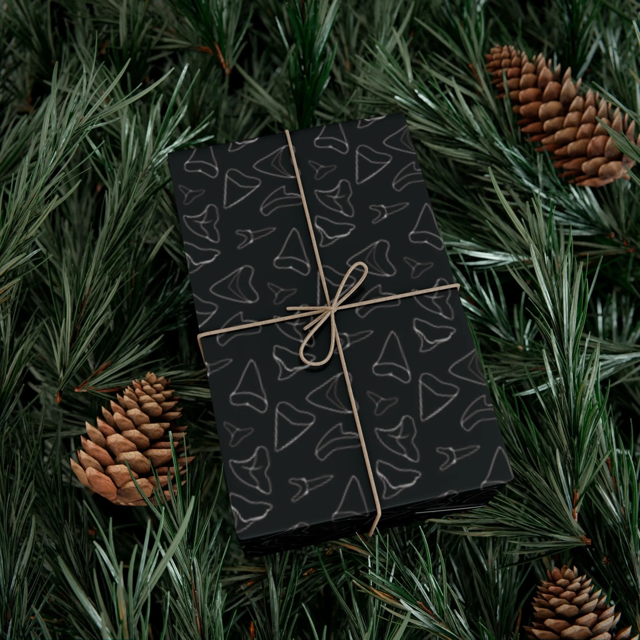 Shark Tooth Wrapping Paper - Black