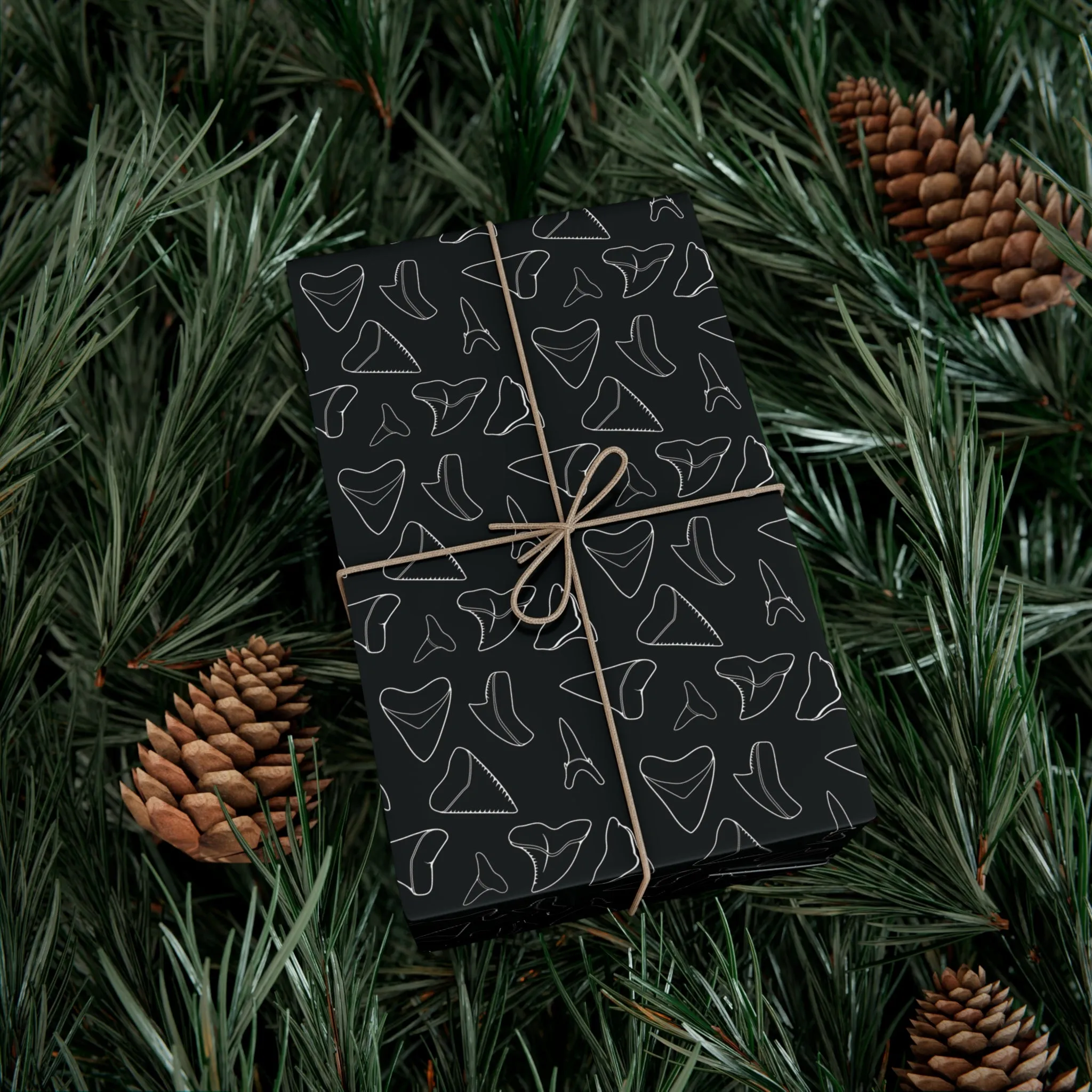 Shark Tooth Wrapping Paper - Black